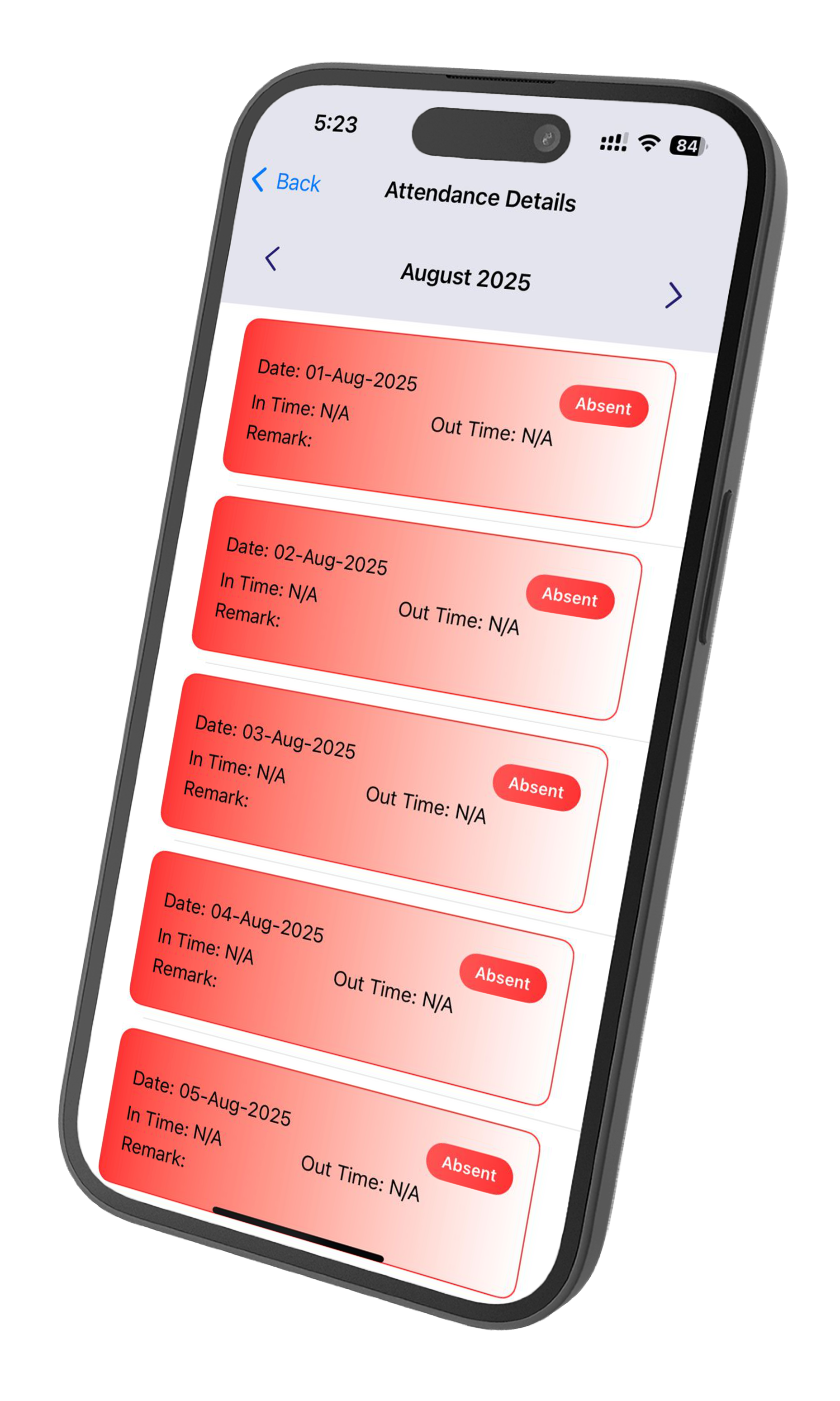 Educare365 mobile app dashboard for Management
